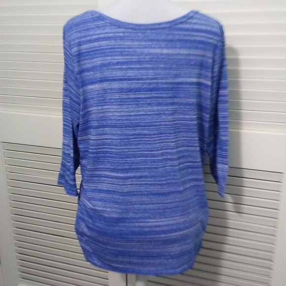 Lane Bryant 3/4 Sleeve V Neck Tee Side Gathers - Picture 7 of 8